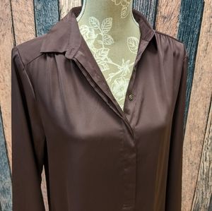 Deep Eggplant Satin Henley